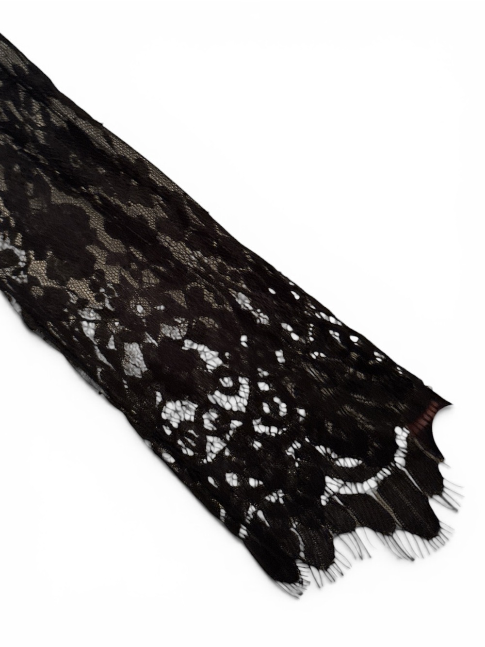 Elegant Black Lace Maxi Dress with Long Sleeves Deep V Neck Sz Small - Picture 4 of 6